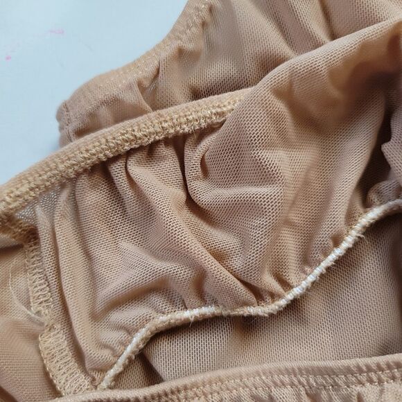 Revolution womens large leotard caramel brown shapewear sheer sleeveless - Picture 4 of 7